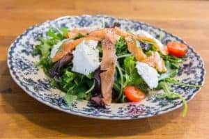 Salad with salmon