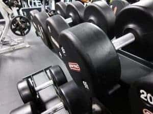 dumbbells at the gym