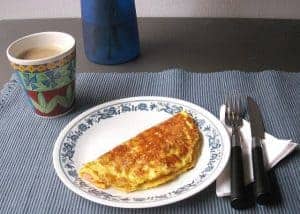 omelette and a cup of coffee