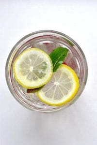 Water with lemon and mint