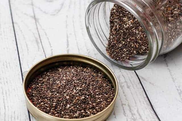 chia seeds in a jar