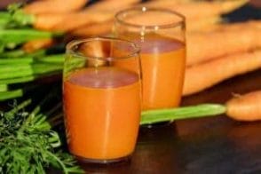 Carrot juice in a glass