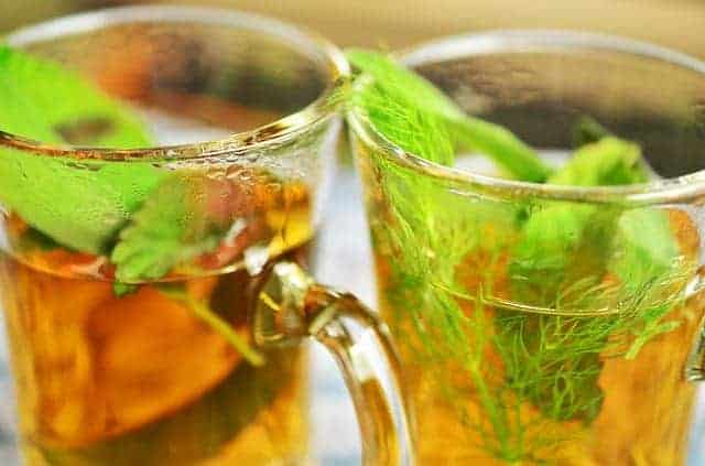 Herbal tea in a glass