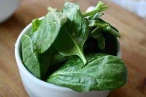 Spinach leaves in a bowl