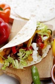 tortilla with meat and vegetables
