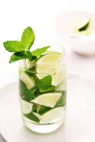 Water with lemon and mint