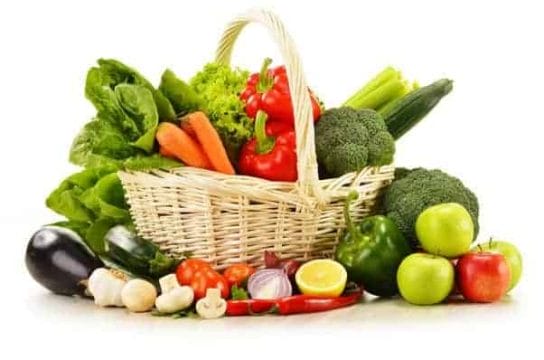 Vegetables in a wicker basket