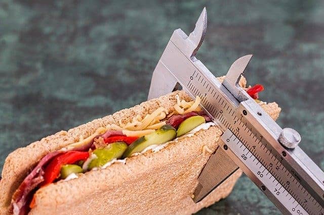 A sandwich measured with a caliper