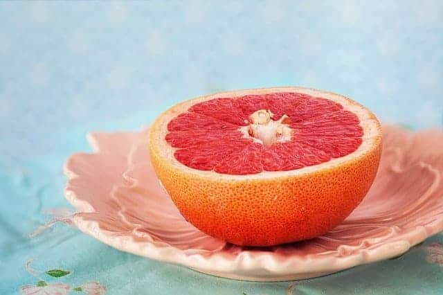 grapefruit half on a plate