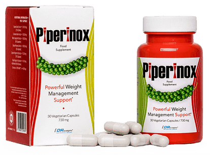 Piperinox package and tablets