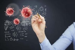 Drawing chemical formulas on the blackboard