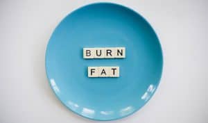 a plate with the inscription burn fat
