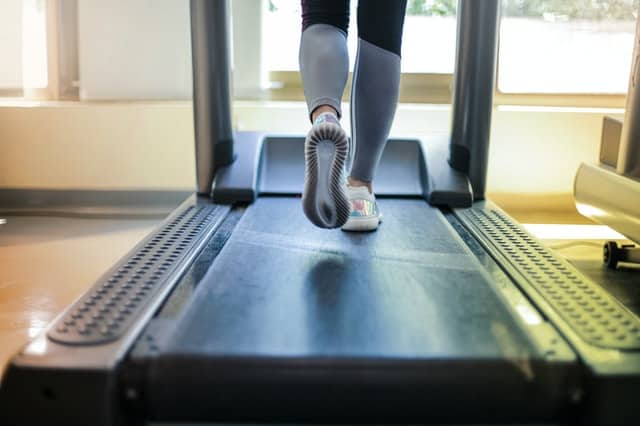 woman on the exercise treadmill