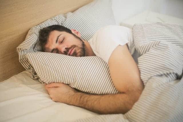 man in deep sleep