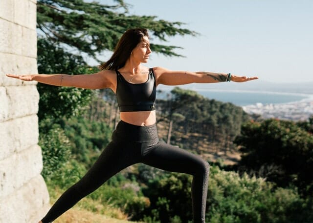 woman practicing yoga