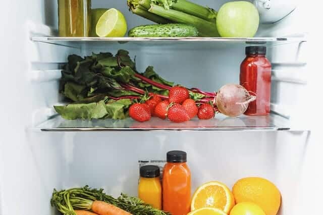 inside the fridge, inside the vegetables, fruits and juices