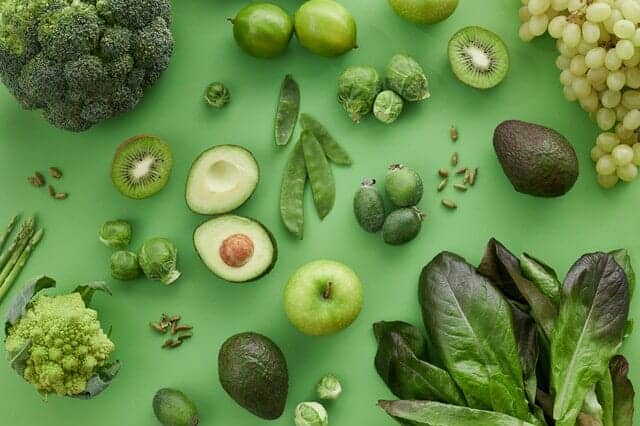  Green fruit and vegetables